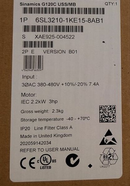 

6sl3210-1ke15-8ab1 new and original inverter