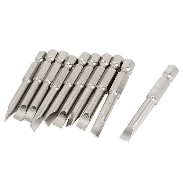 

10 pcs 50mm length magnetic 5mm width slotted tip screwdriver bits