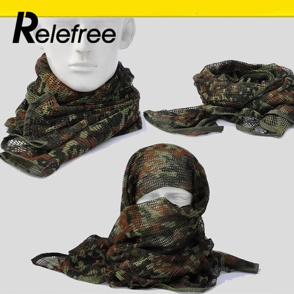 

1pc wrap mask sniper veil tactical camouflage scarf mesh outdoor breathable headband mesh scarf jungle muffler men hiking, Black