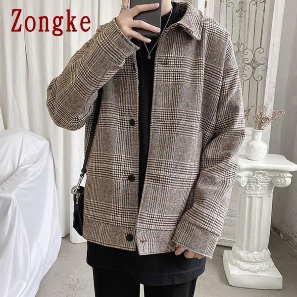 

zongke 2020 new spring casual striped jacket men coat brand slim fit bomber jacket male turn-down collar men coats m-2xl, Black;brown