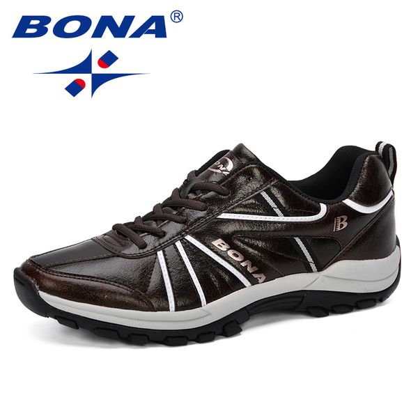 

bona 2020 new classics style shoes men flats lace up shoes breathable men casual fashion sneakers man loafers comfortable, Black