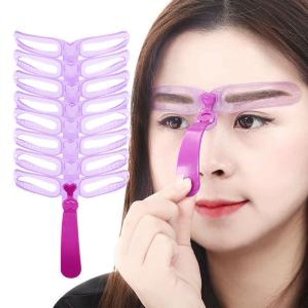 

eyebrow stencils shaping grooming eye brow make up model template reusable eyebrow shaper defining stencils makeup tools 8pcs/set rra160