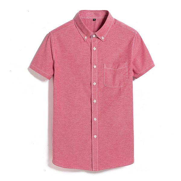 

spring summer short sleeves shirts men solid casual slim fit shirts men clothing short 5 color -5xl, White;black