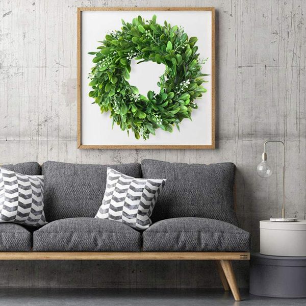 

30cm artificial green home decor leaves wedding wreath dried flowers berry garland front door window wall decor flowers flores