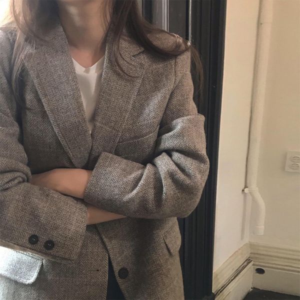 

весна корейской версии slim-fit-style шерстяной костюм был тонкий новый стиль с длинными рукавами чистый красный женский соответствующая защ, White;black