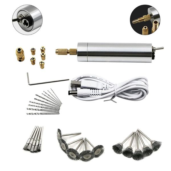 

usb 12v mini electric drill hand drill motor hole saw aluminum mini electric diy pcb with for wood plastic drilling