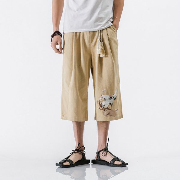 

harajuku style men's casual harem pants linen sweatpants male 2020 summer new fashion mens pants dropshipping m-5xl, Black