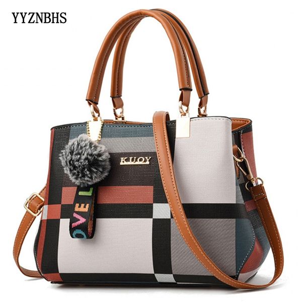 

fashion women shoulder bags casual plaid tote bag leather handbag for ladies crossbody bags bag sac a main