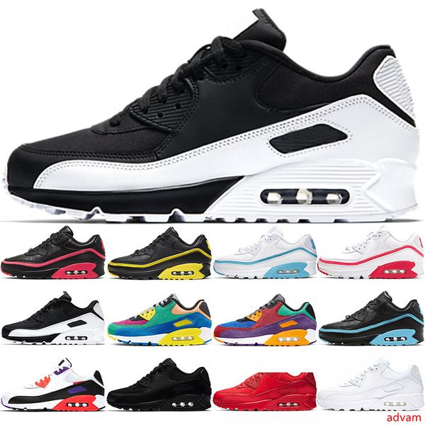 

90 running shoes men women trainers mens stock 90s undefeated triple black white red viotech designer trainer sport sneakers size 36-45