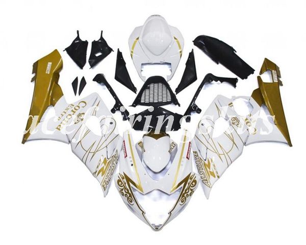 

4gifts new abs motorcycle full fairings kits fit for suzuki gsx-r1000 k5 2005 2006 05 06 bodywork set custom white gold