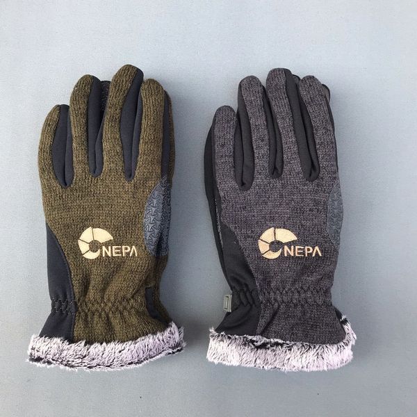 

women autumn winter wool touch screen gloves climbing cycling run driver wool gloves to keep warm, Blue;gray