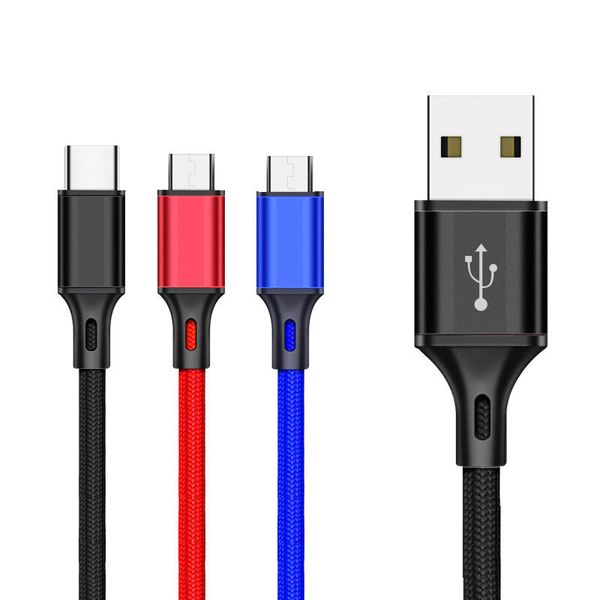 

3/2 / 1м Нейлон зарядный кабель Micro USB Type-C Зарядное устройство передачи данных Шнур д
