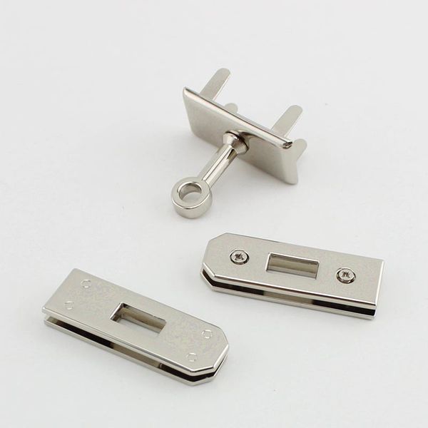 

gold/silver color 1 short bolt with 2 eyelets hanger sole plate lock for purse bags 32x20x16mm, Black