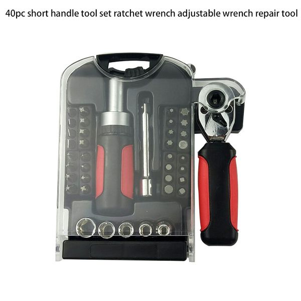 

40/45pcs set metric socket set household stubby ratchet torque wrench car repair tool kit hand tools kit screwdriver