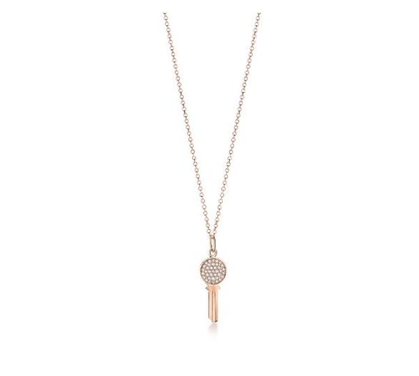 

key necklaces female s925 sterling silver plated necklaces diamond key women party necklacce