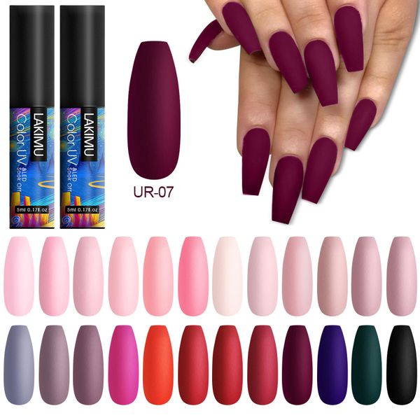 

lakimu 5ml 52 nude color gel nail polish manicure set uv &led lamp solidification enamel gel varnish charming nail art design, Red;pink