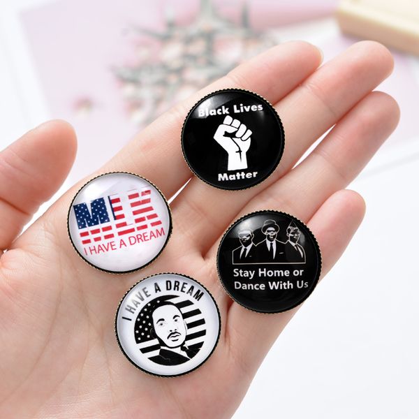 

black lives matter new arrival sale round pins i have a dream brooches lapel pin shirt bag badge jewelry show for men women, Gray