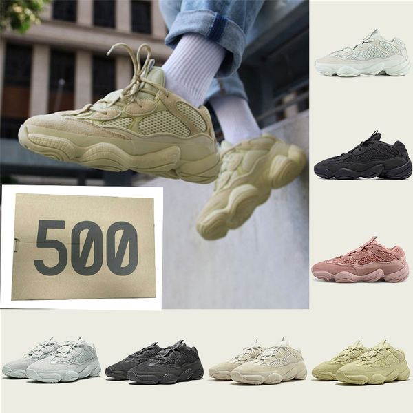 

desert rat 500 super moon yellow kanye west men running shoes bone white salt blush utility black pink women sports shoes