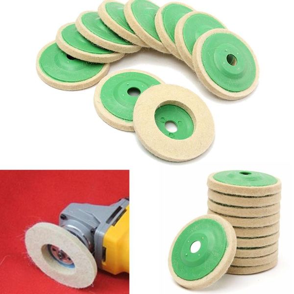 

10pcs 100mm round wool buffing polishing wheel felt pad buffer discs polishing pad polisher metal