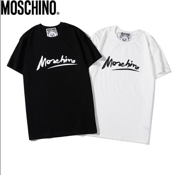 

2019 summer fashion designers men's shirt t-shirt letter embroidery t-shirt men's brand short-sleeved t-shirt women's shirt-0, White