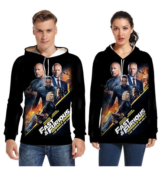 

women's casual sweater new european and american film characters printing casual long-sleeved wmen's hoodies couple models sweater, Black