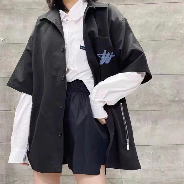 

oversize streetwear we11done shirts men women loose casual fashion street view printing we11 done welldone shirt top, White;black