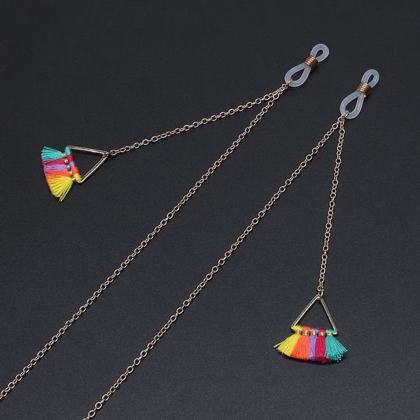 

metal rope lanyard colorful tassel triangle hand metal chain glasses rope lanyard colorful tassel triangle hand glasses chain, Blue