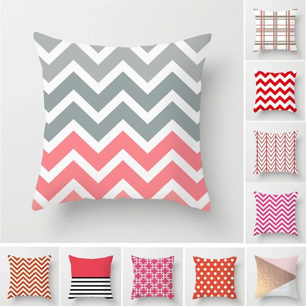 

40*40cm multi-color pillowcase geometric cushion set wave dot dot home sofa chair decoration white lattice pillowcase