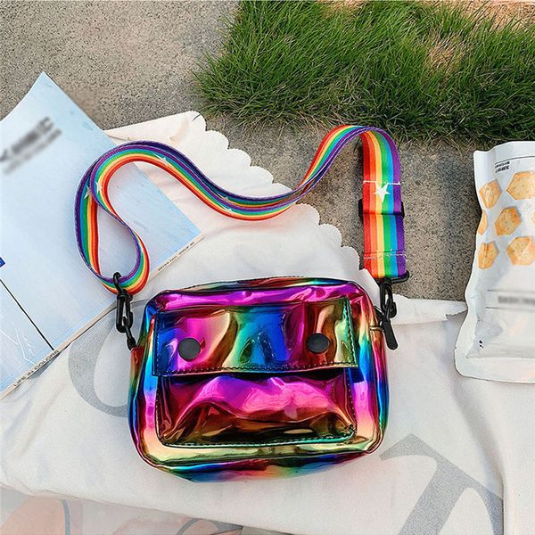 

лазерные женщины сумка плеча женского голографических сумок отдых pu письмо candy посланник сумка для леди дизайн-бича сумка # 40