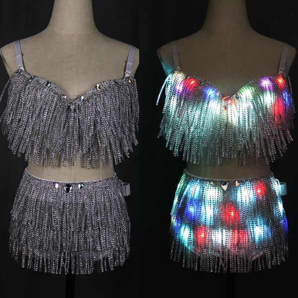 

led clothes luminous costume ladies bra luminous shorts led ballet costume party suits el product