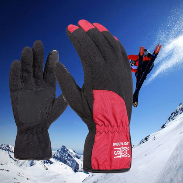 

polar fleece ski gloves winter warm snowboard gloves men women motocross windproof cycling motorcycle glove