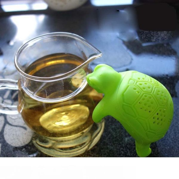 

new turtle tea infuser food grade silicone green cute turtle tea strainer creative reusable tea bag