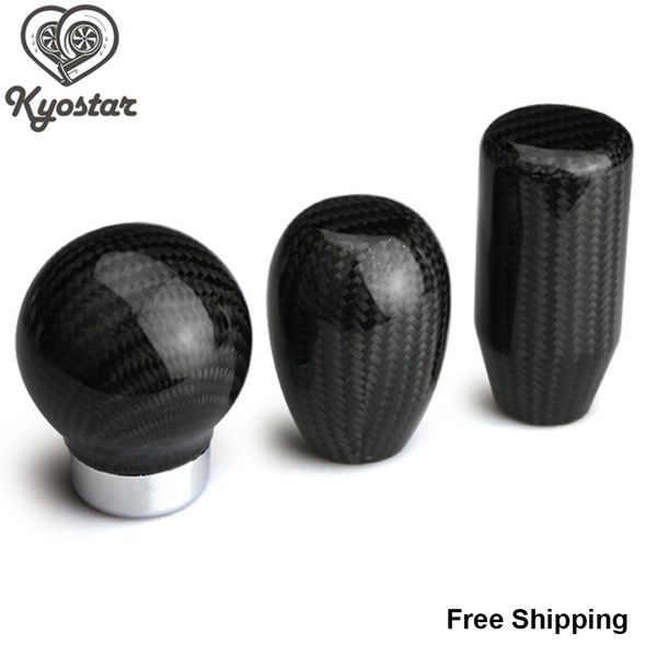 

universal gear knob car styling decals carbon fiber shift knob with 3 adaptors