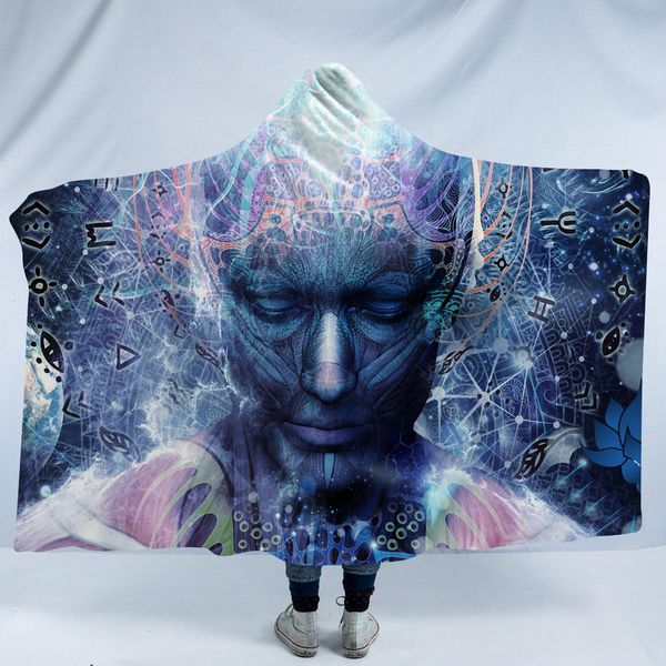 

softbatfy alien science ficfiction galaxy hooded blanket fleece throw blanket dropshipping