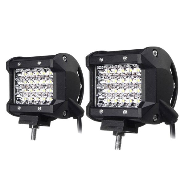 

2x 4 inch quad row led work light spot off-road driving fog lamp truck boat