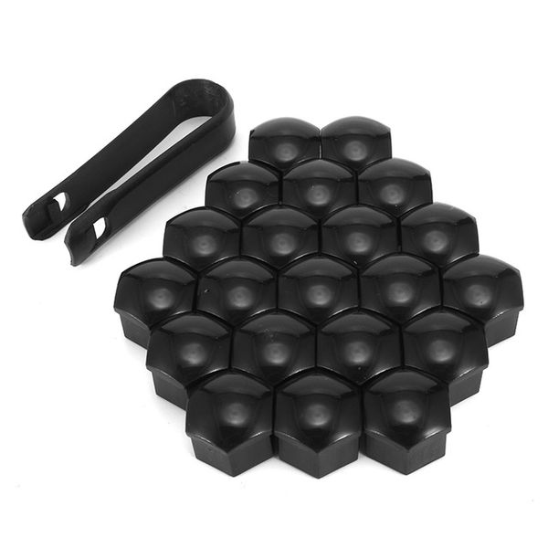 

20pcs black wheel lug nut center cover caps + removal tool 17mm wheel