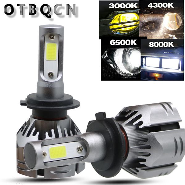

otbqcn car headlight h4 h7 led bulb h11 4300k 3000k 8000k 6500k h27 880 h1 h3 9005 9006 10000lm 12v auto headlamp fog light lamp