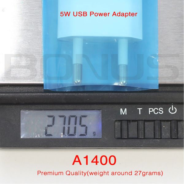 

27g usb power adapter a1400 usb charger eu plug power charger for iphone 10pcs/lot with box