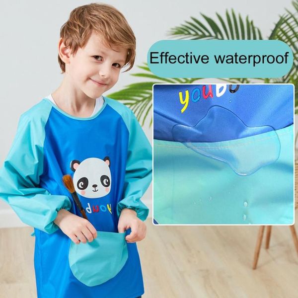 

cartoon baby bibs waterproof long sleeve apron feeding smock bib kids apron painting drawing coat smock saliva burp