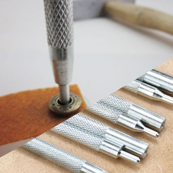 

11pcs/ set metal leather craft tool die hole punch snap fastener installation kit rivet setter base fixing set for diy buttons