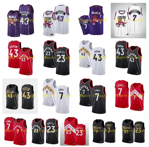 

ncaa pascal 43 siakam vince jersey vince 15 carter tracy 1 mcgrady fred 23 vanvleet kyle 7 lowry 100% stitched basketball jersey size s, Black