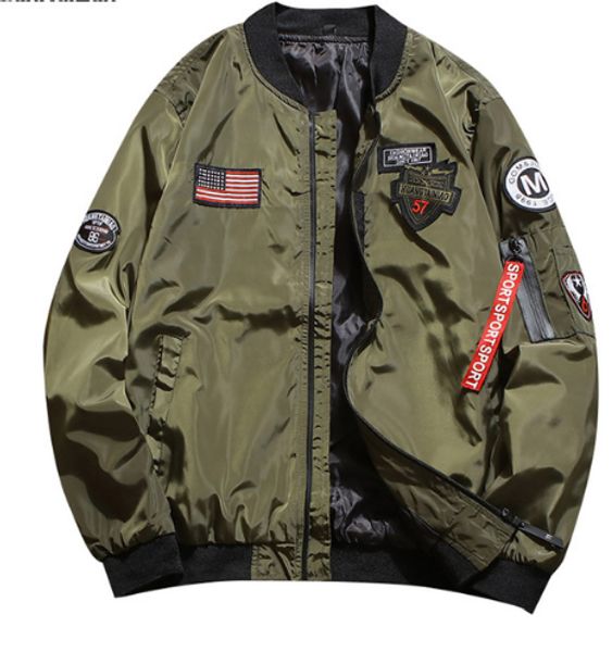 

2.19men's jacket new cultivate one's morality short paragraph color matching collar jacket male baseball uniform jk18025, Black;brown