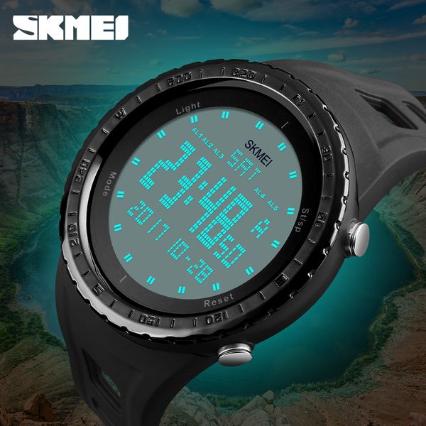 

military watches men fashion sport watch fashion led digital 50m waterproof swim dress sports outdoor wrist watch, Slivery;brown