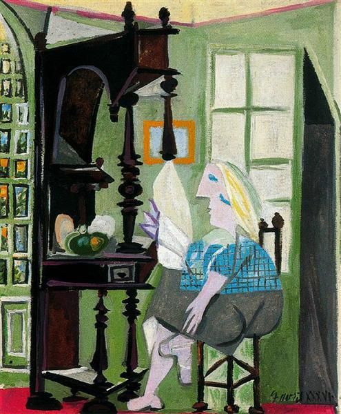 

pablo picasso classical oil painting woman by the dresser femme au buffet 100% handmade by experienced painter on white canvas picasso990