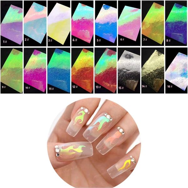 

2pcs flame shape nail art sticker 16 colors flame, Black