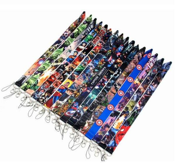 

16 de ign uperhero avenger league iron man lanyard pider man hulk phone keychain holder witne pendant id neck trap key chain lanyard