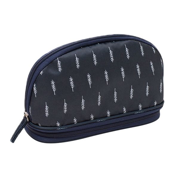 

double-layer travel portable women quality makeup transparent case cosmetic bag semi-circular cosmetic wash storage bags
