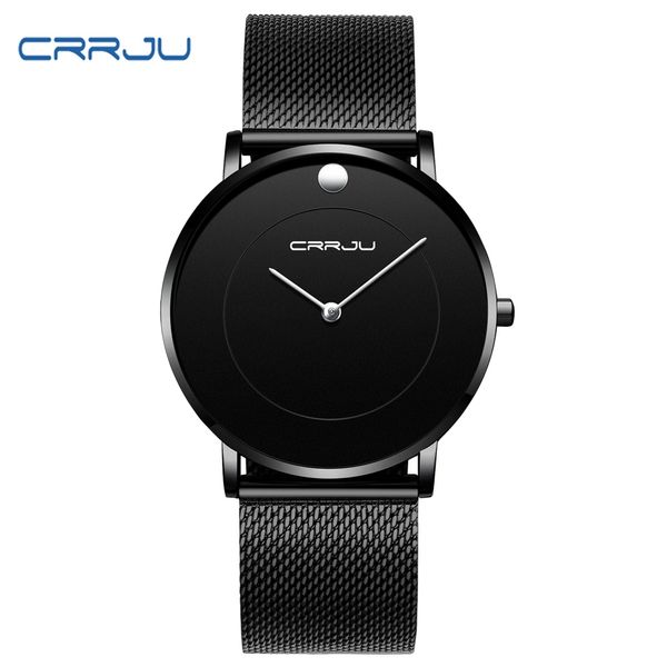 

crrju mens watches to business simple style quartz slim watch men sports waterproof wristwatch erkek saat, Slivery;brown