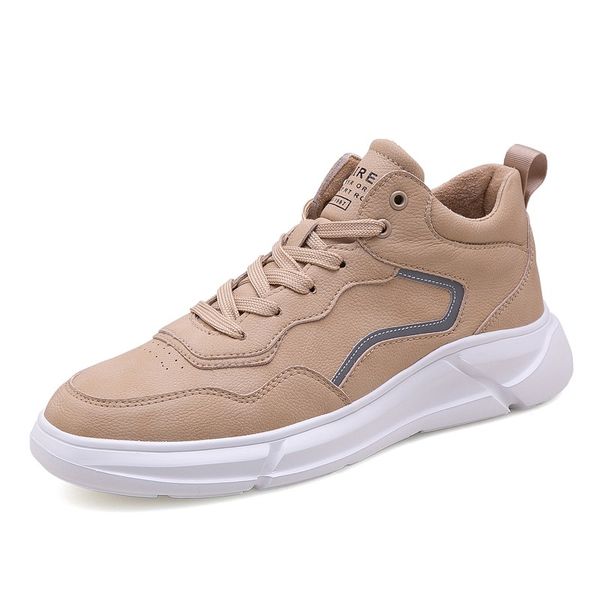 

men's leather casual shoes men white sneakers homens reflect light weight autumn walking shoes male fashion trainers, Black