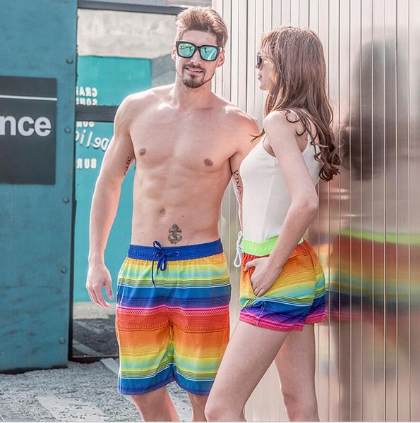 

new wholesale resaling summer lovers dry loose beach shorts pants casual swim swimwear print pants mens womens s-pants fashion ing, Blue